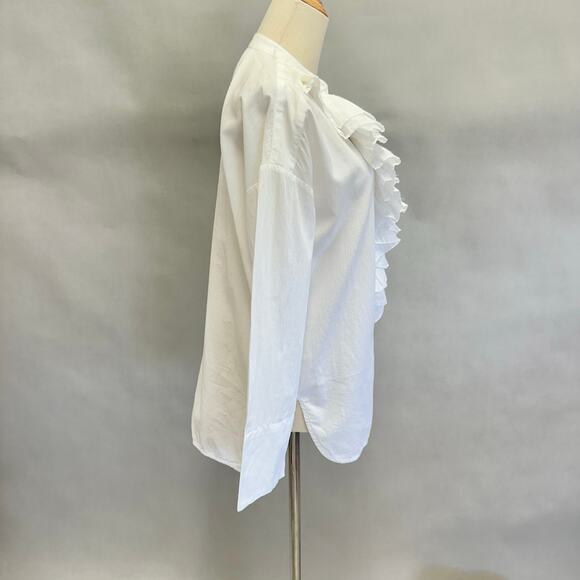 Brochu Walker Micro Stripe White Cotton Popover Tunic Blouse Size XS - Picture 7 of 13